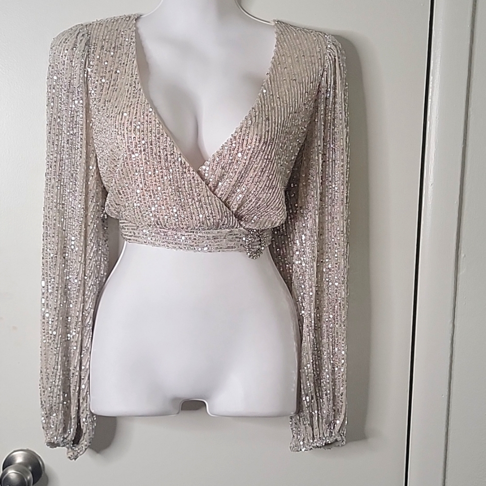 Sequin crop top